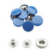 15mm 4-Part S Spring Press Studs with Coloured Caps and Silver Components (10 Sets)